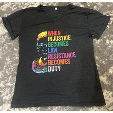 Unbranded Women's Ruth Bader Ginsberg Charcoal Black T-Shirt Small (NEW)