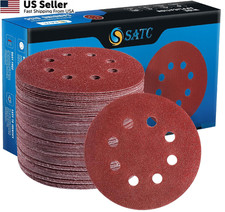 72 PCS 5 Inch 8 Hole Hook and Loop Adhesive Sanding 72pcs 5 inch, Red