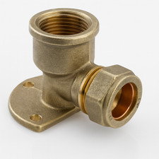 Westco 15 x 1/2" Heavy Shower Head Wall Plate Elbow - Brass