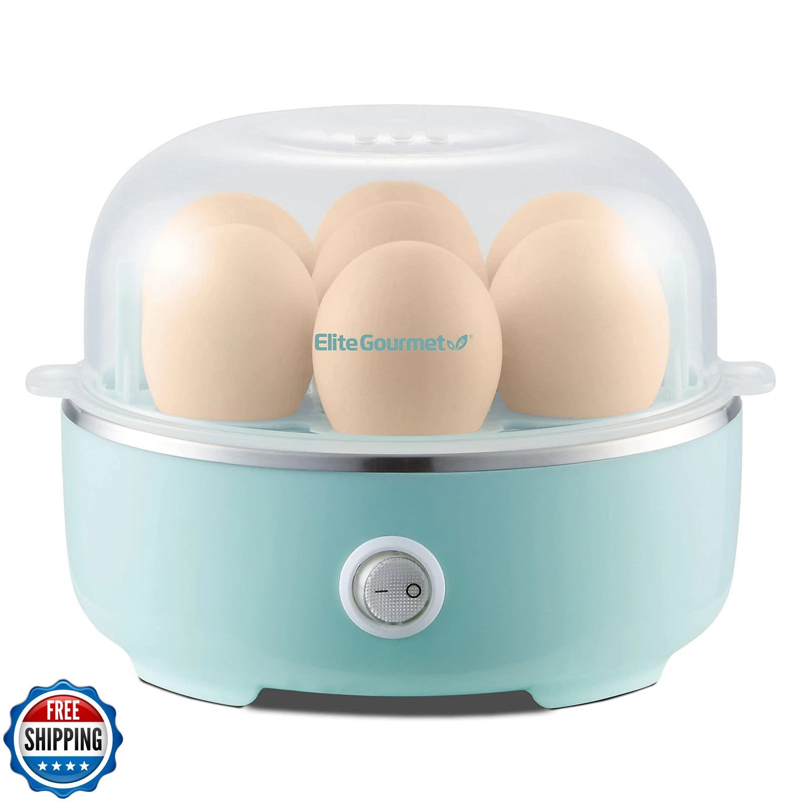 Elite Gourmet EGC115M Easy Egg Cooker Electric 7-Egg Capacity, Soft, Medium,