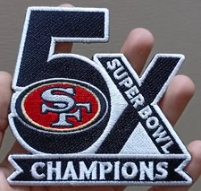 San Francisco 49ers 5x Super Bowl Champions Iron On Patch-Sew Patch-Embroidered