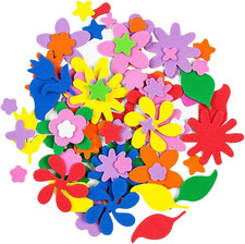 100 Pcs Self-Adhesive Foam Stickers for DIY Art Crafts - Assorted Flower, Butter