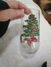 Vintage  Set of 11 Glass Christmas Tree Tumbl...