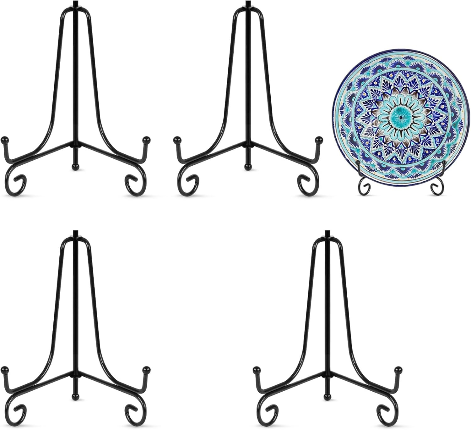 vivinin 4 Pack Plate Stands For Display,Plate Holder 6 '',Picture Frame Stand of