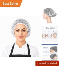 Bulk 100-Pack 21-Inch Disposable Bouffant Caps - Ideal for Food Service  Salon