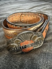 Vintage Harley-Davidson Gürtel - Harmony Design Pewter Buckle - Eagle Ledergürtel