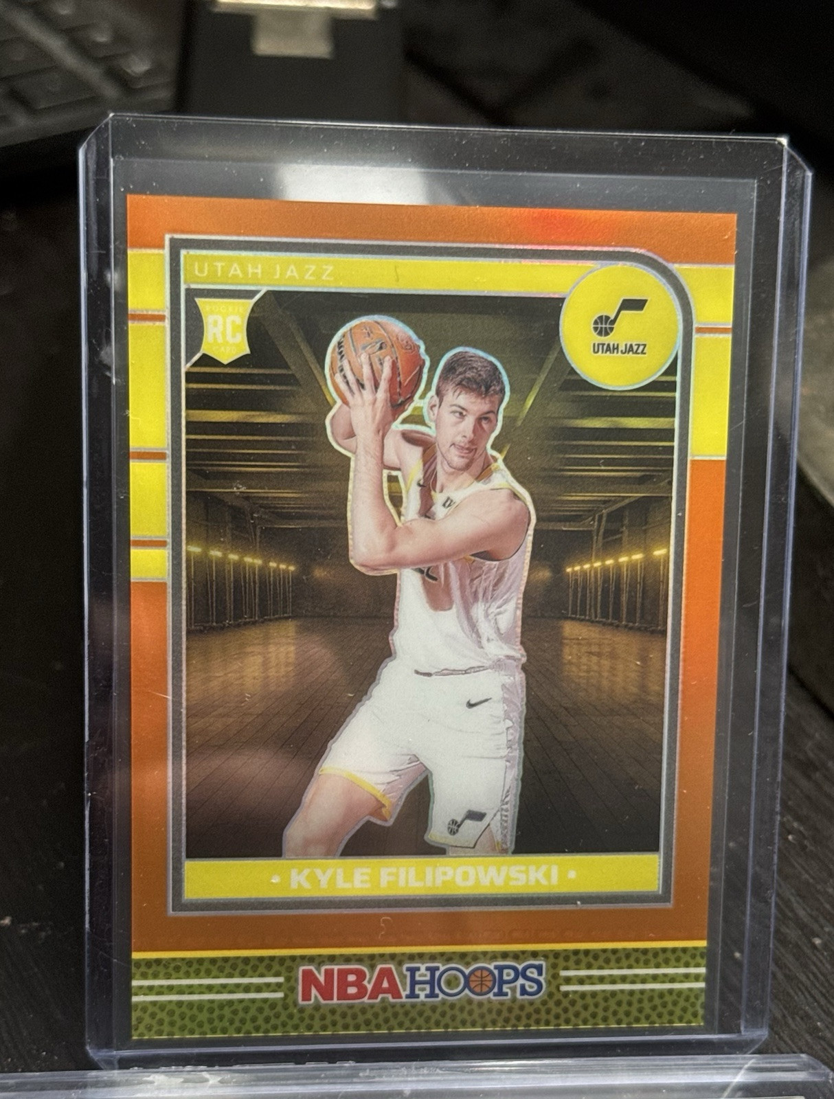 2024-25 Panini NBA Hoops 262 Kyle Filipowski, Utah Jazz Premium Orange 65/199 RC