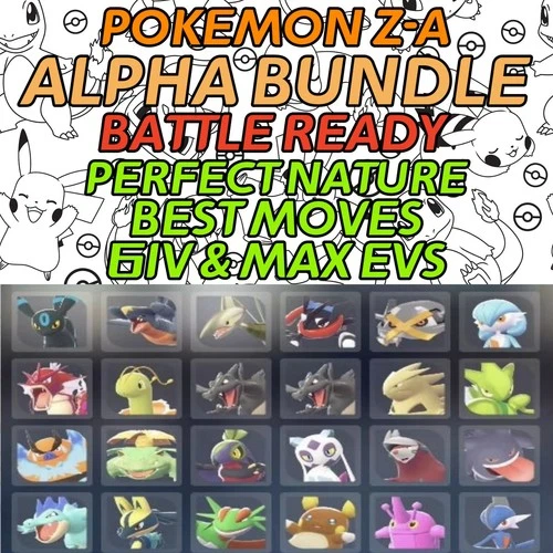 Pokemon Legends ZA ✨ BATTLE READY SHINY ALPHA POKEMONS BUNDLE ✨Perfect 24 pcs