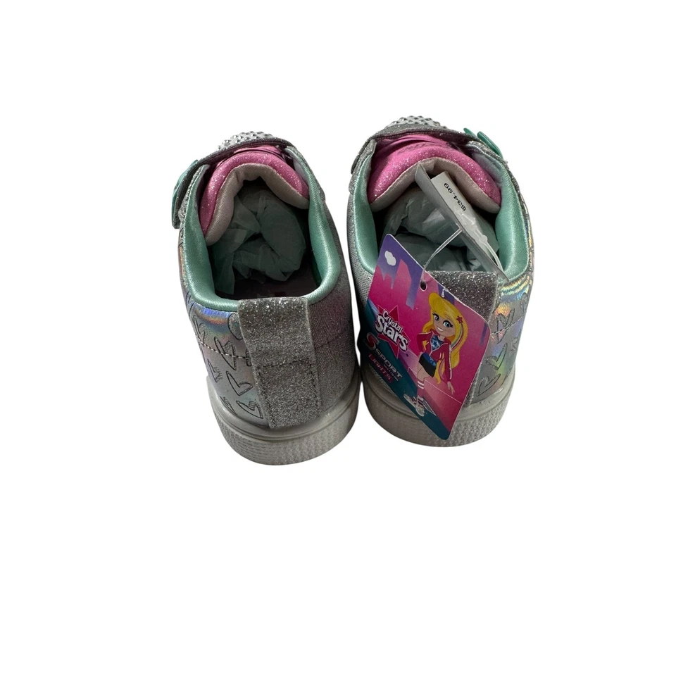 S Sport de Skechers Kelsi Estrás Arco Tenis Luces Niña Pequeña Talla 5 Nuevo con Etiquetas Foto 4 de 4