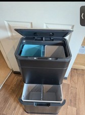 Tower Recycling Sensor Bin T938021BLK 50L Ozone Black Stainless Steel