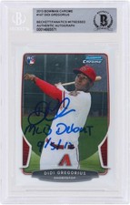 Didi Gregorius Diamondbacks Signed 2013 Bowman Chrome MLB BAS Rookie Card w/Insc