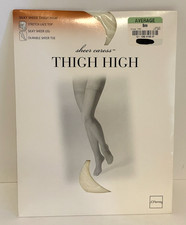 Vintage JCPenney Sheer Caress Silky Sheer Bone Lace Top Thigh High Style 1092