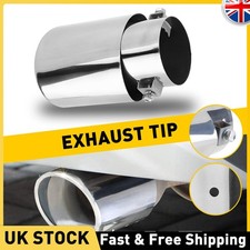 Stainless Steel Round Exhaust Pipe Tail Muffler Auto Car Chrome Tip Accessories