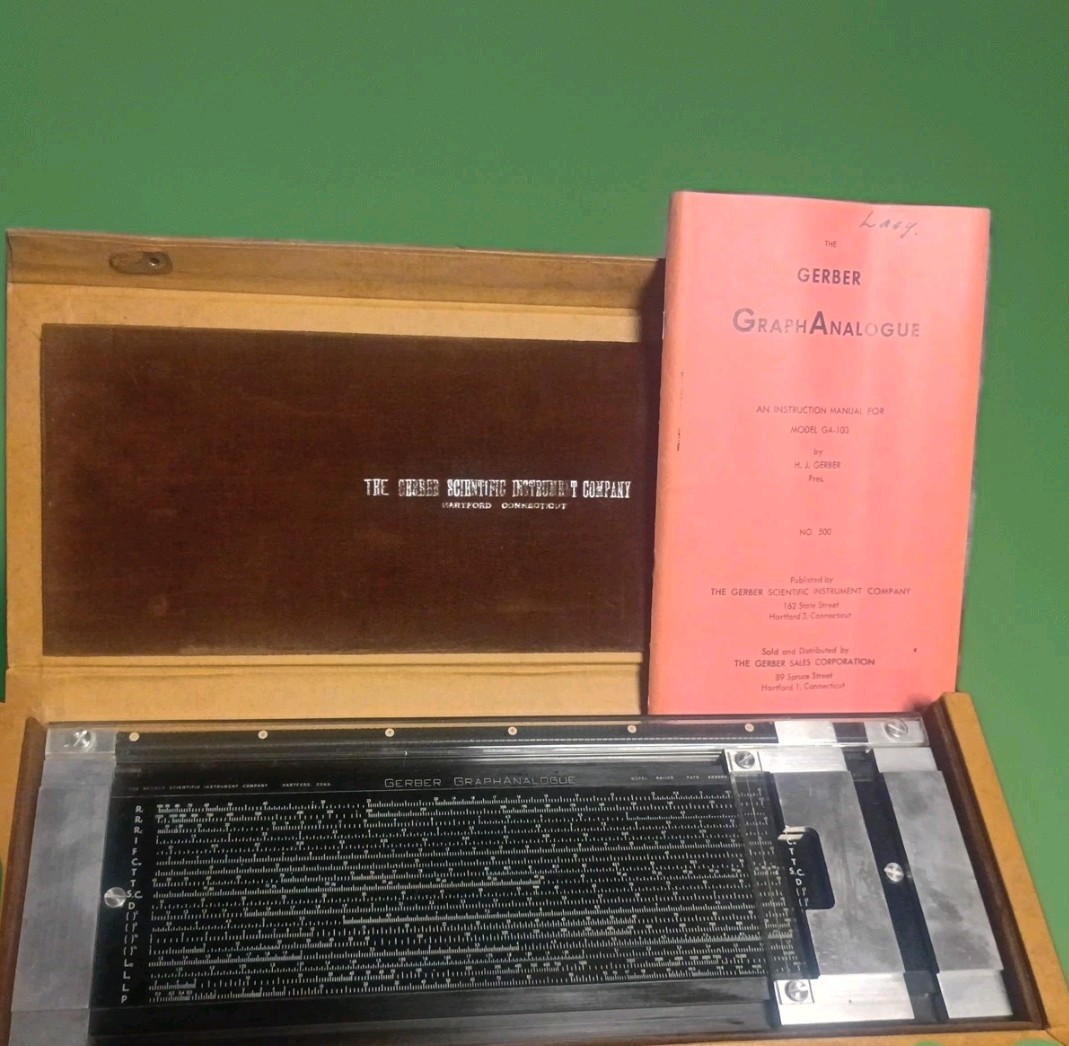 GERBER GRAPHANALOGUE,  Model GA-103, With Case,  Manual, graph Paper Insert.