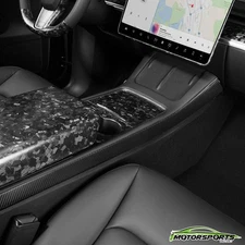 Fit 17-23 TESLA Model 3/Y Carbon Fiber 3K Centre Console Side Panel Matte Black