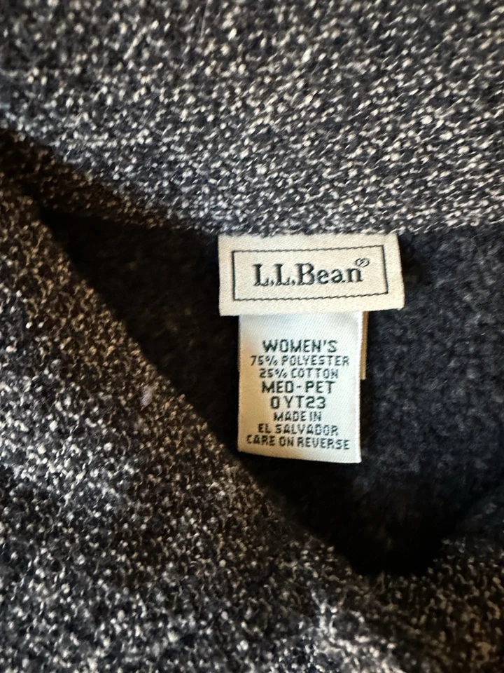 Vintage LL Bean Jacket Womens Medium-Pet Tweed Coat Sherpa Lined Gray - Image 2 of 4