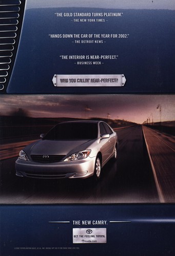2002 Toyota Camry: Near Perfect Vintage Print Ad