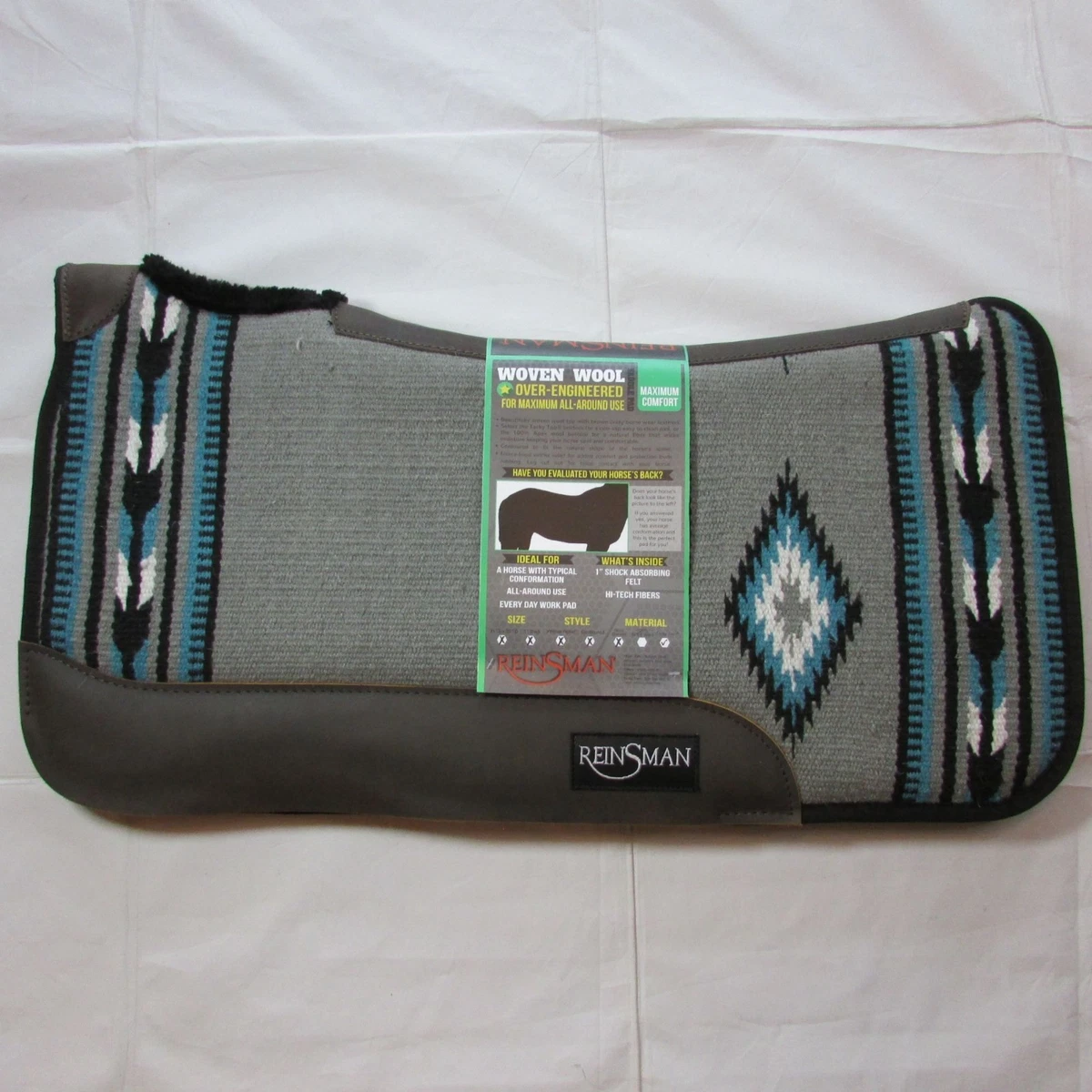 Tapis De Selle REINSMAN Swayback 28 Relief Pad, Carré, Noir, Neuf