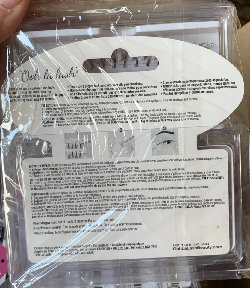 3 Pk Ardell oohlalash Individual Knot Free Long Eyelash Sets Lash/Black/Clusters - Image 2 of 3
