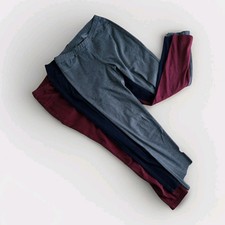 4 Pairs Jeggings With Stretch Waist Navy, Grey, Black, Burgundy - Size 10