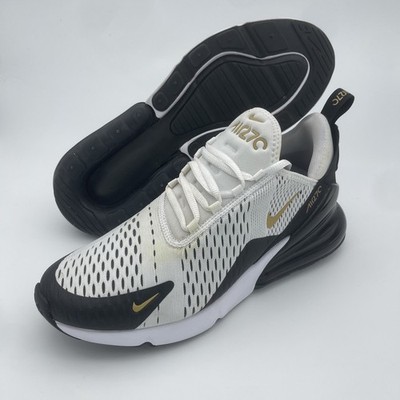 New Nike Air Max 270 White Metallic Gold Black US Men's 9.5 #AV7892-100