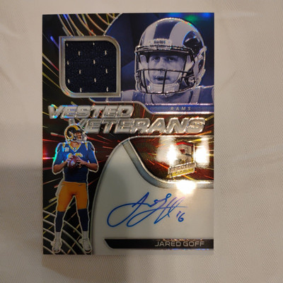 2020 Panini Spectra - Vested Veterans Auto Jared Goff #VV-2 Hyper Prizm 2/10