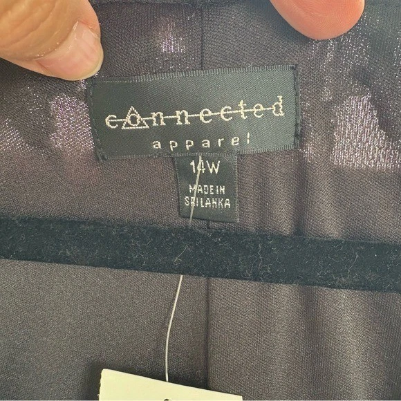 VETEMENTS Connected Apparel abito formale nero pizzo lunghezza intera manica corta taglia 14W NUOVO