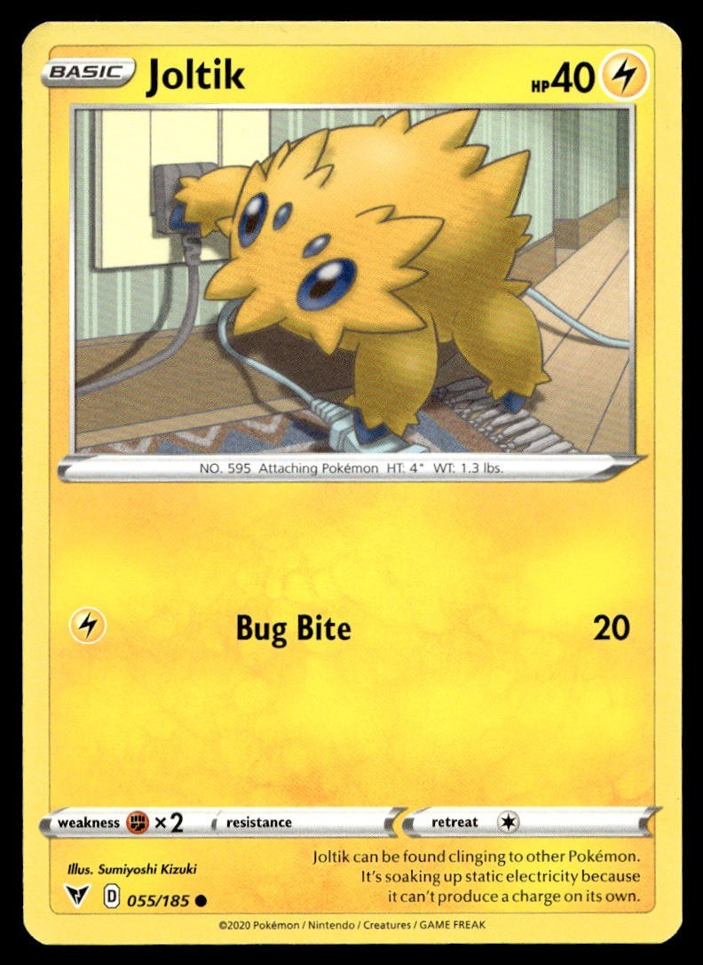 Joltik 55/185 Pokemon Card Vivid Voltage Common 40 HP Lightly Played B114
