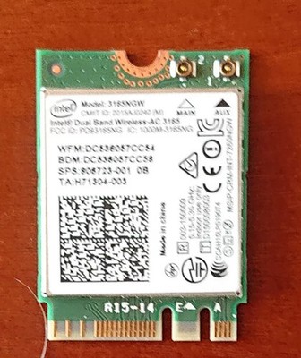 INTEL AC 3165 Mini Wireless 3165NGW, WiFi, WLAN Bluetooth Karte aus Medion E7420