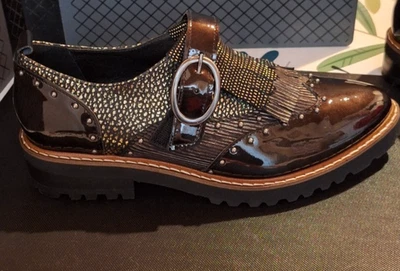 Mocassin "Philippe Morvan" Dherby femme - pointure 37 - marron et doré - Photo 1/4