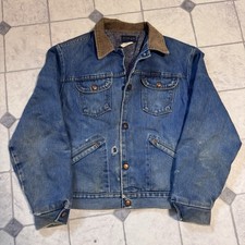 Vintage 60s 70s Wrangler No Fault Denim Blanket Lined Jean Jacket Men s Sz 38