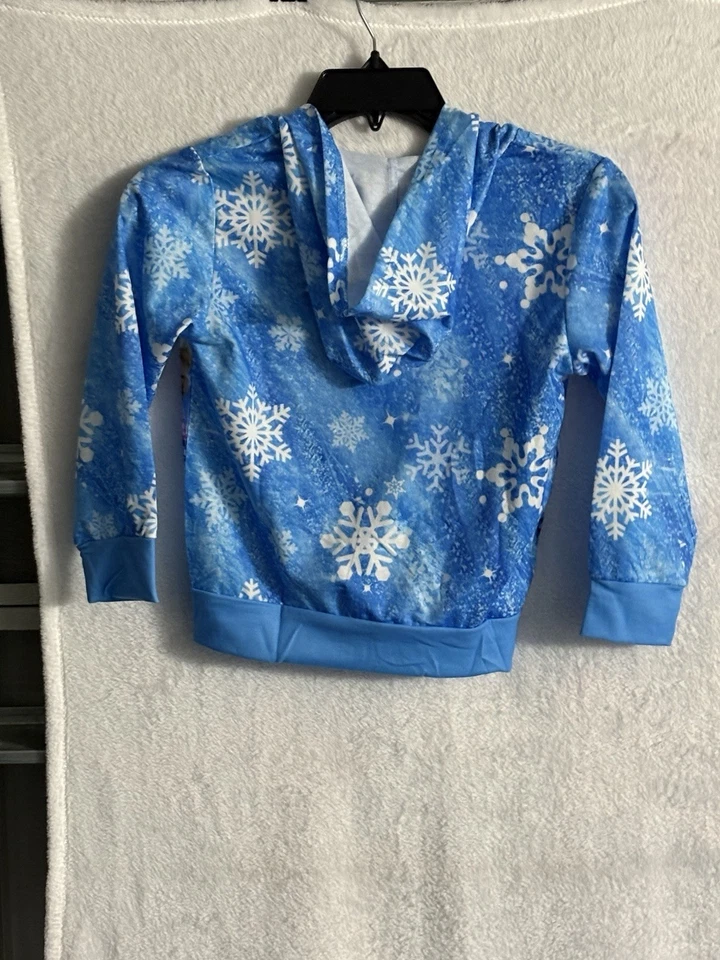 女孩 FROZEN ELSA/ ANNA ZIPPER DOWN HOODIE 运动衫 多色 尺码 5/7 年 全新 — 第 2/4 张图片