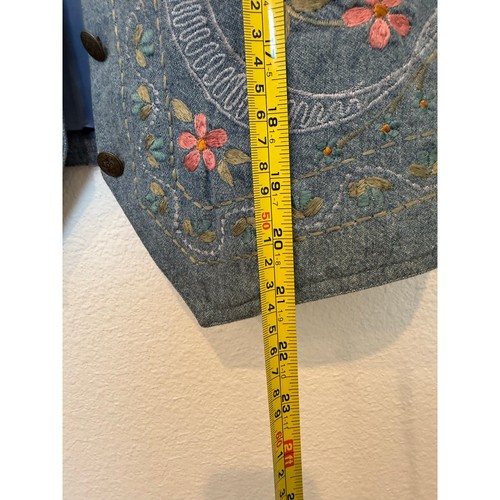 Vintage 90s Liz Wear Floral Embroidered Denim Vest S - Bild 5 von 6