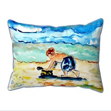 Betsy Drake Boy  Toy Small Outdoor Pillow 11x14