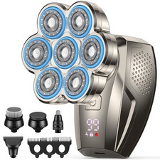 5-in-1 Rotary Electric Shaver 7D Rechargeable Bald Head Hair Beard Trimmer Razor