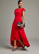 Kaleidoscope rotes Maxikleid hoher niedriger Saum - Größe 12 - neu mit Etikett - UVP 85 £