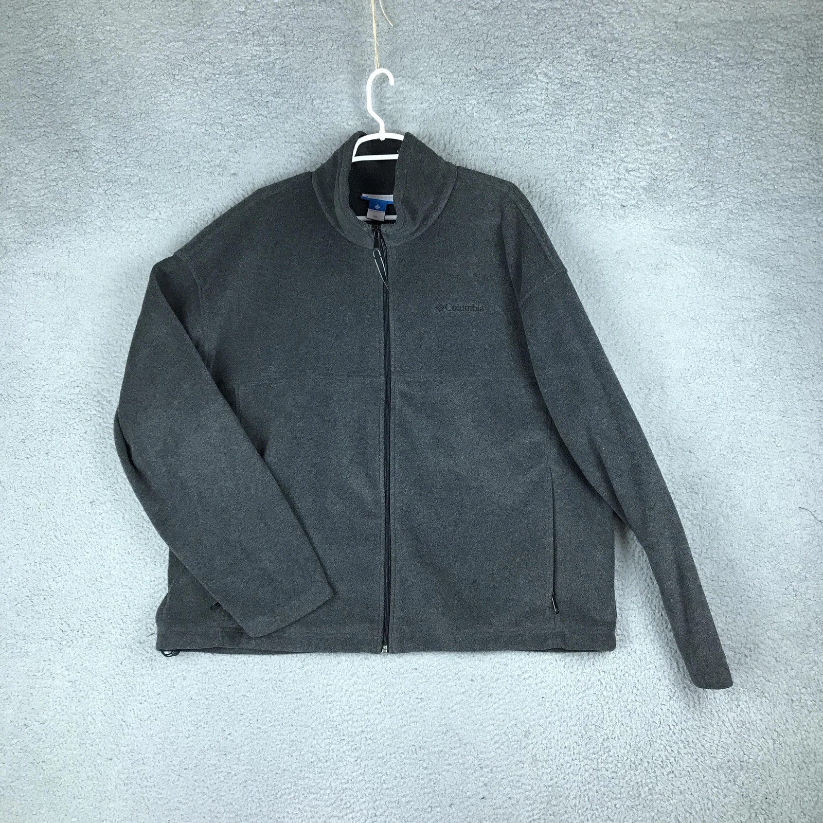 Columbia Jacket Mens 2XL Gray Full Zip Fleece Outdoor Softshell Hiking Layer