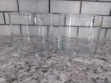 Cylinder Hurricane Vase, Set Of 2, Clear Glass, 3.5" x 4"