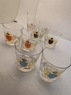 Vintage Federal Glass Co Cocktail Glasses. Set 8 Coat of Arms