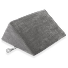OPEN BOX - 19" x 12" x 20" x 15.5" Wedge Massage Bolster Pillow, XL Gray Velour