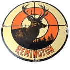 Vintage Remington Porcelain Sign - Firearms Rifles Deer Scope Gas Pump Sign