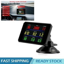 Car Obd2 Hud Head Up Display Speedometer Alarm Oil Water Temp Gauge Monitor