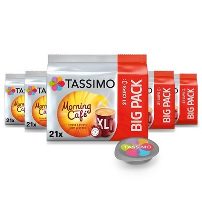 Tassimo Kapseln Morning Café XL Strong & Intense, 5 x 21 Pads, 105 Kaffeekapseln