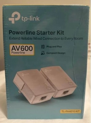 TP-Link AV600 Powerline Starter Kit White TL-PA4010 Plug And Play New In Box NIB