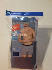 MEN'S HANES BIG MAN 3 PACK OF BOXER BRIEFS SIZE 4XB 56"-58" MULTICOLOR