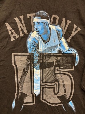 Denver Nuggets Shirt Carmelo Anthony #15 NBA Tee Gray Short Sleeve 4XL NWOT New