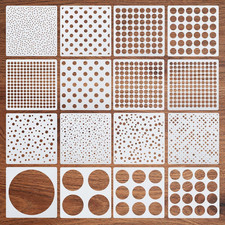 16 Pcs Circle Stencils for Drawing, Round Geometric Stencils Polka Dot Stencils