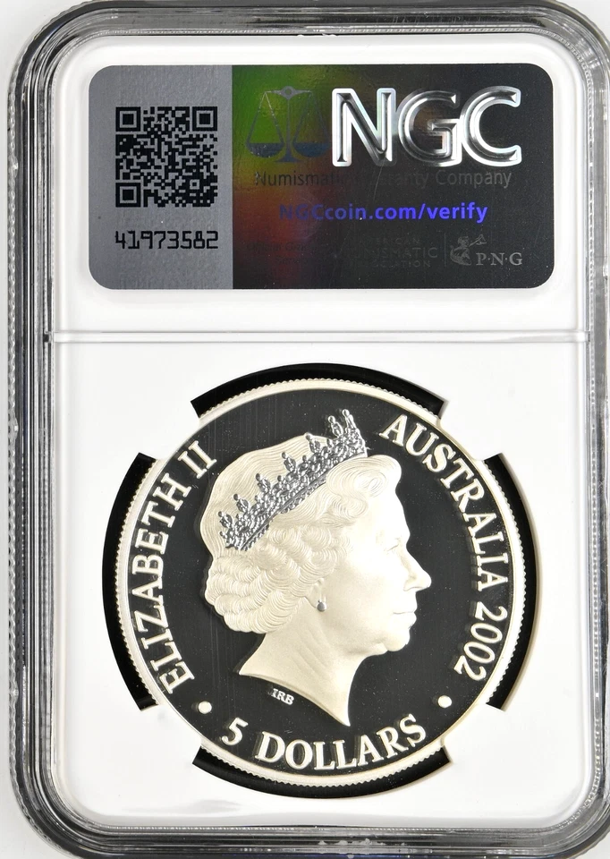2002 Australia S$5 Dollars The Queen Mother Silver Proof Coin NGC PF 69 UC - Image 2 of 4