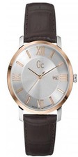 GUESS COLLECTION MEN'S SLIMCLASS swiss Brown strap two-tone GC WATCH X60019G1S
