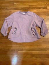 Varley Bella Sweat Pullover Cinched Waist Sweatshirt in Mauve - Size Medium